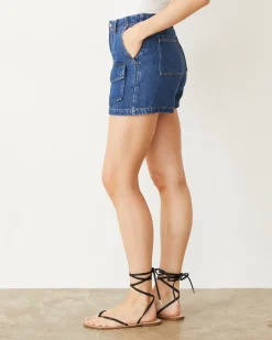 MONROW Soft Denim Cargo Short MEDIUMWASH Shop